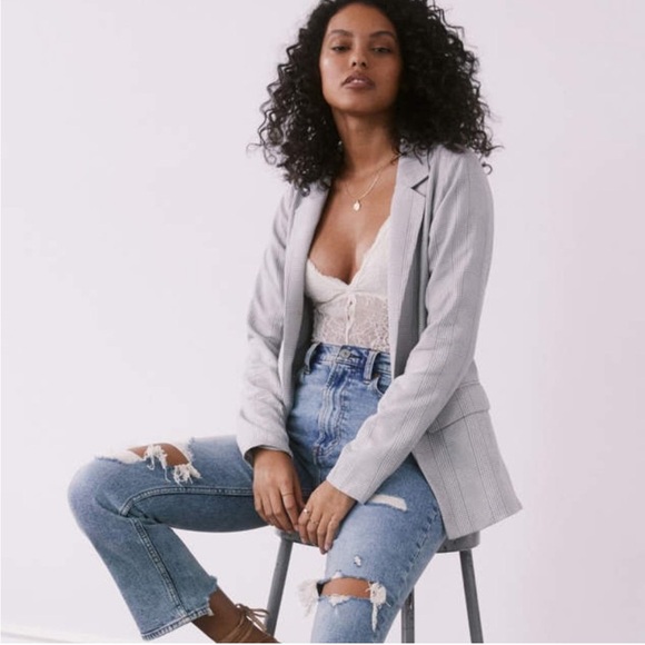 Abercrombie & Fitch Tartan Plaid Relaxed Single Breasted Blazer Jacket Medium - Picture 1 of 10